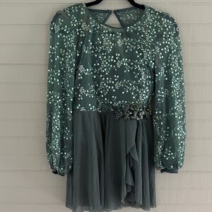 Weissman Green Floral Kids Dance Costume